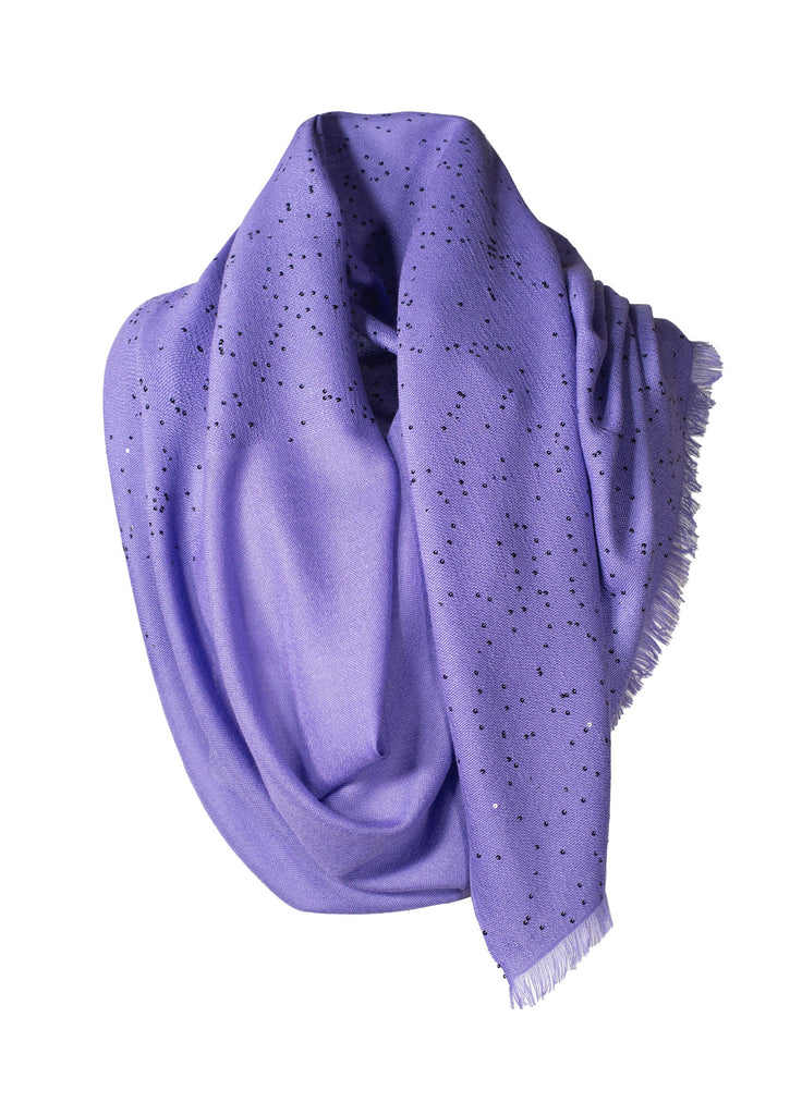 cashmere sequin two tone scarf violet