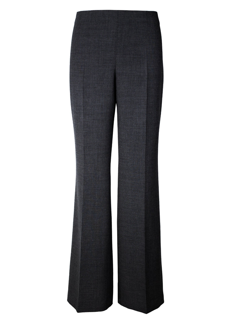 graphite grey  double crepe wool wide leg pants