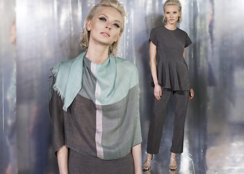 Cashmere two scarf and fluid tunic top