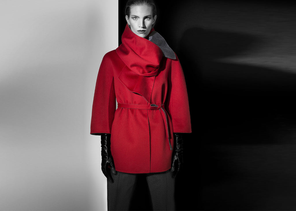 Cashmere red reversible coat