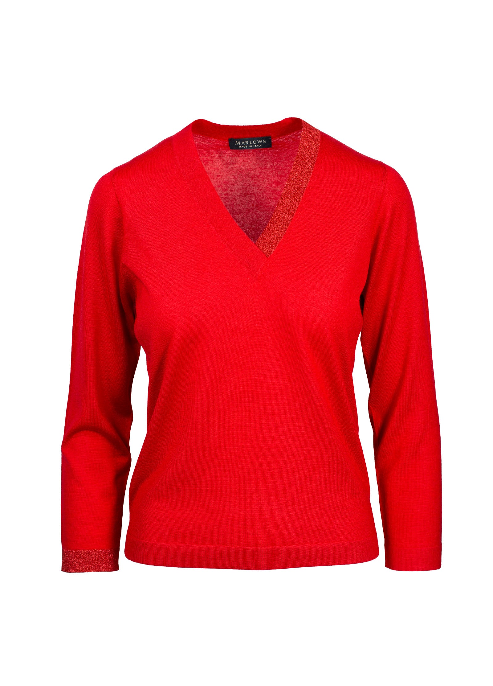 Cashmere with Lame V-Neck Sweater MARLOWE - Main Image