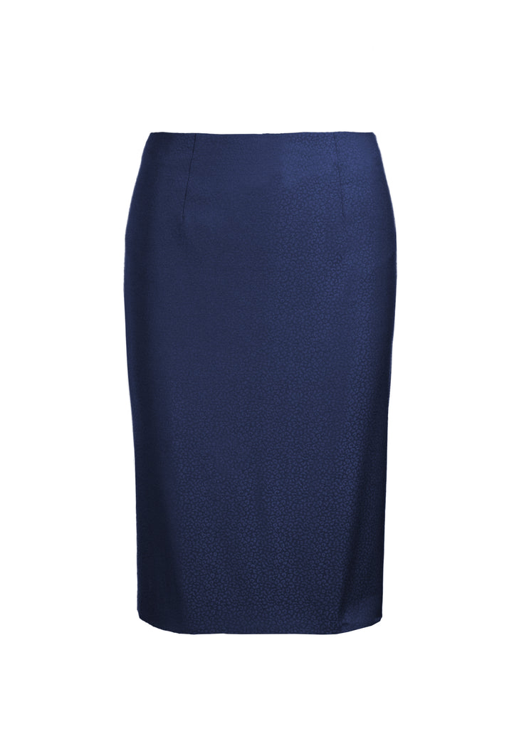 abstract skirt with back fluid azurite blue