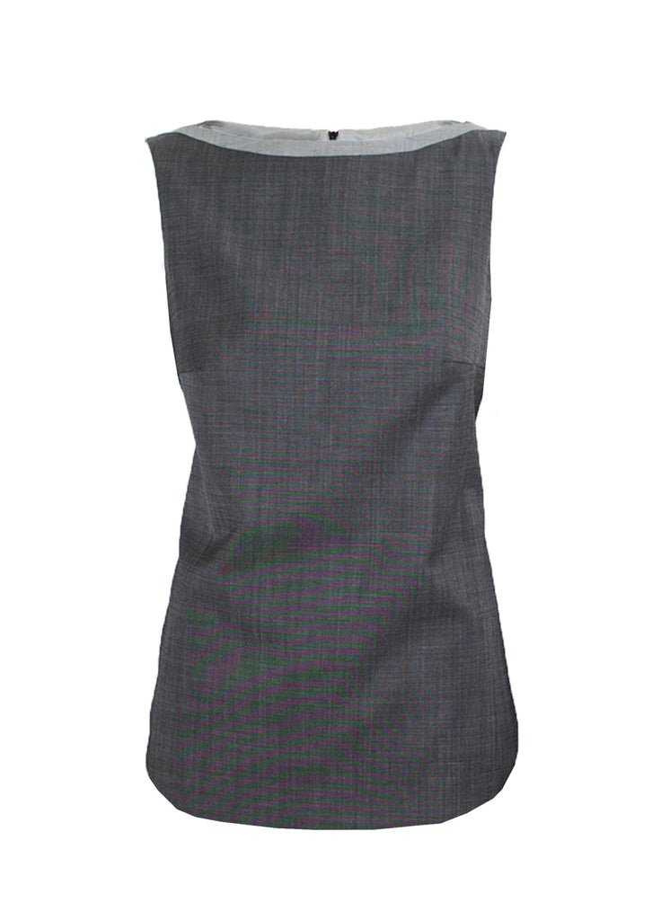 Women's sleeveless tailored top pearl grey