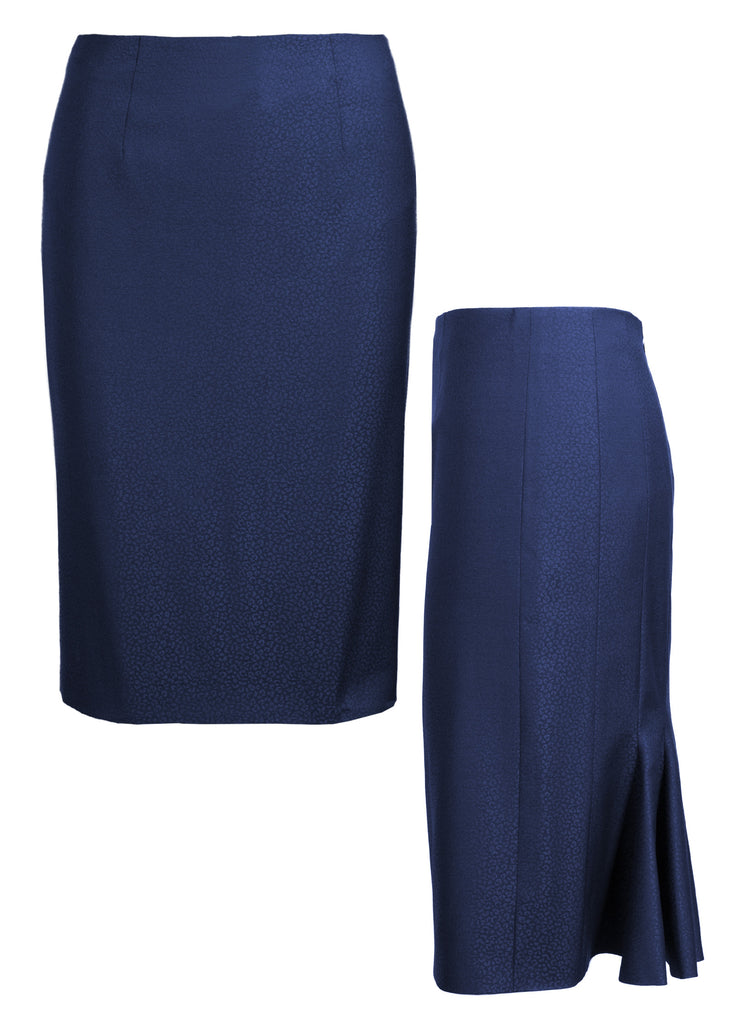 Back fluid skirt with side view 
