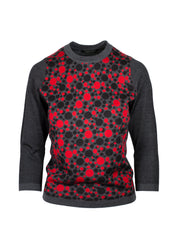 Cashmere Dot Jacquard Crew Neck Sweater