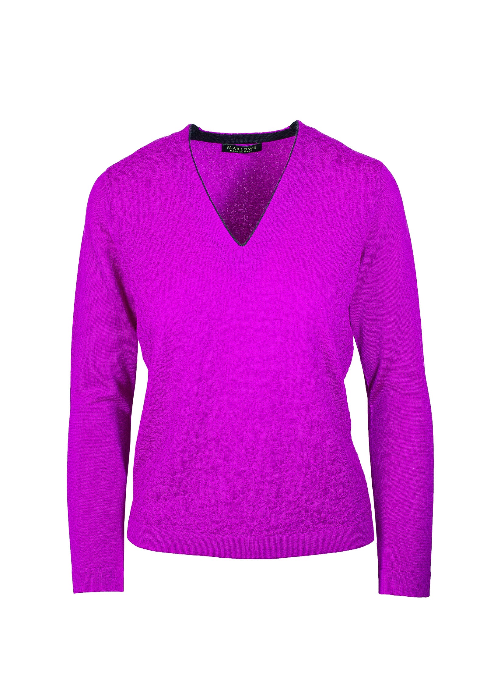 Cashmere Magenta Knitwear Merino Wool And Cashmere Short Sleeve