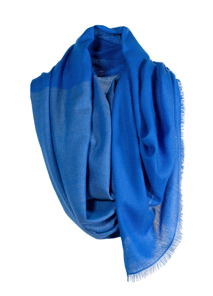 Cashmere scarf two tone blue