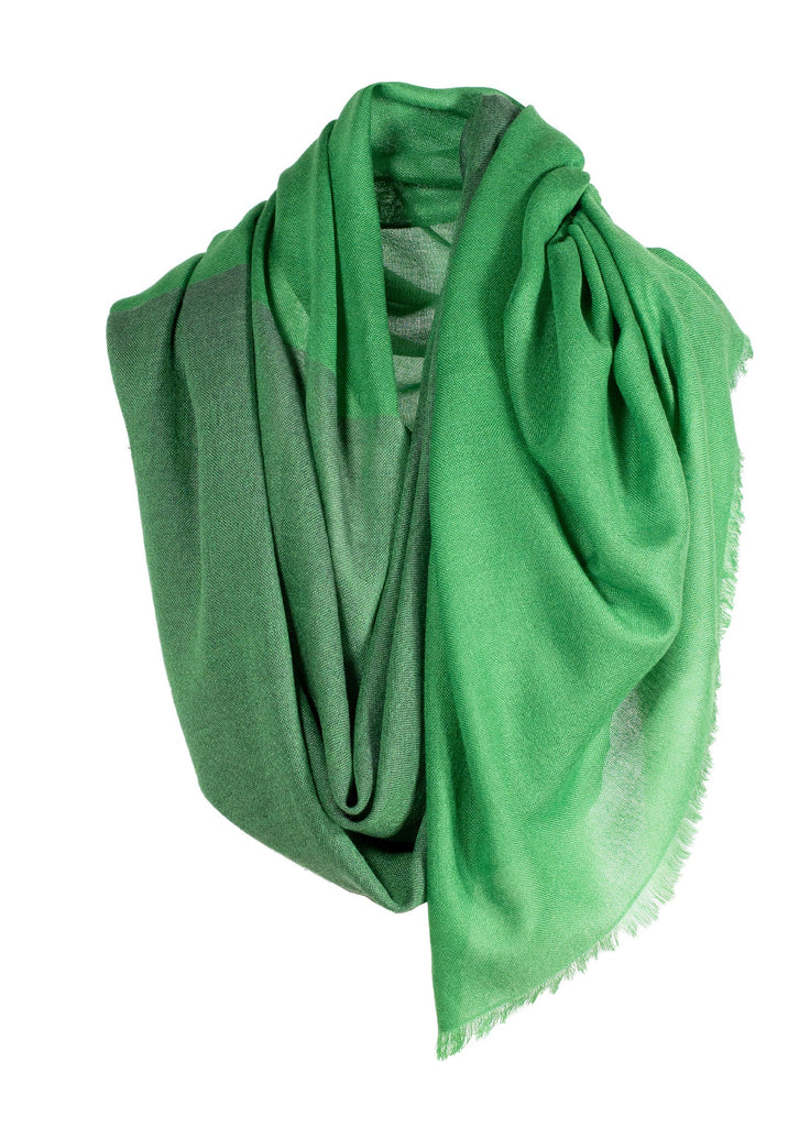 Cashmere scarf two tone green