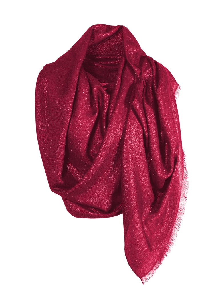 Cashmere lame scarf red