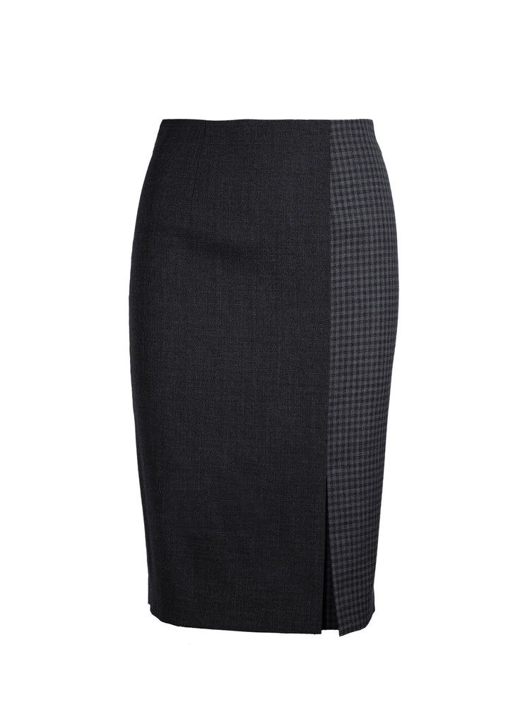 Skirt two tone plaid grey