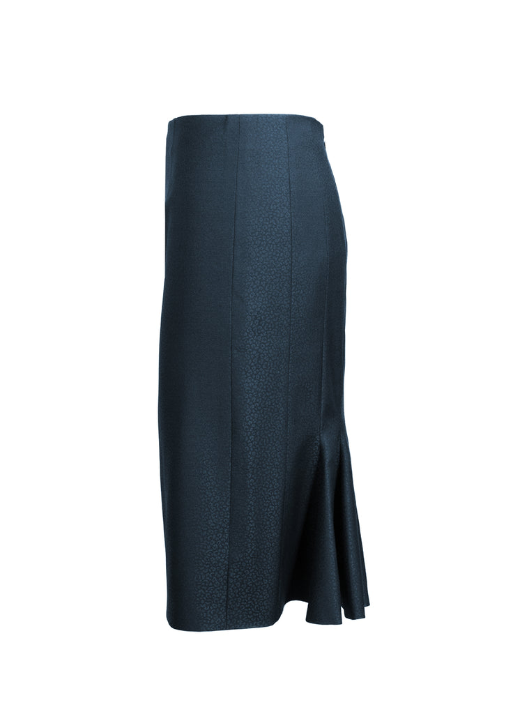 Pencil skirt with back fluid teal onyx side view