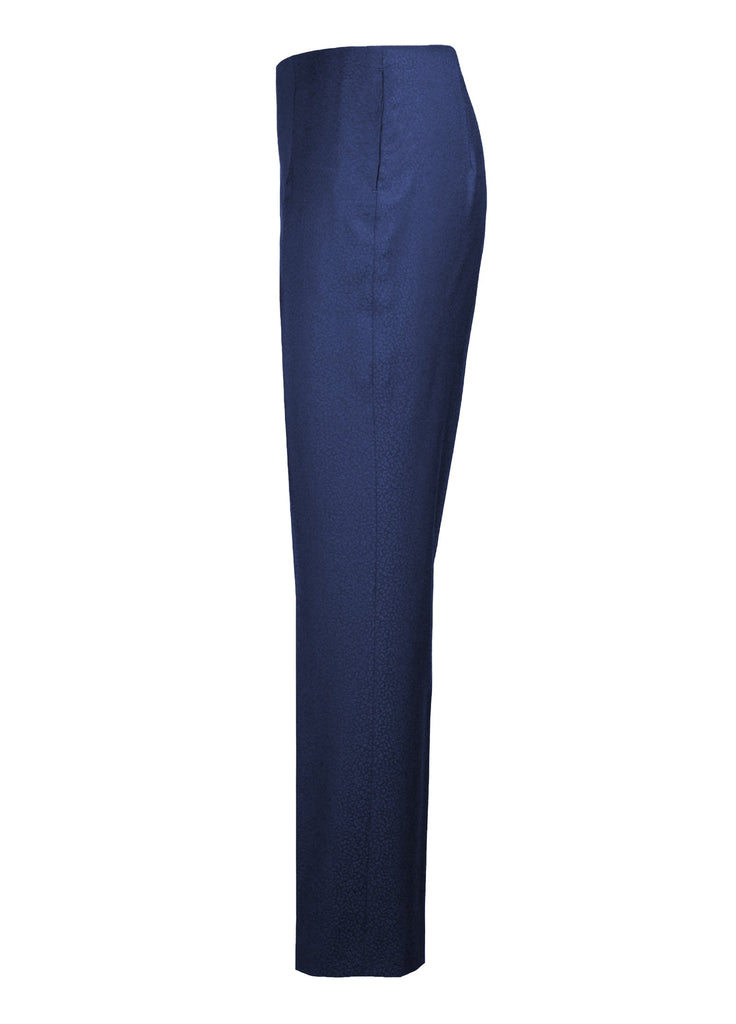 Women's straight leg pant blue side view
