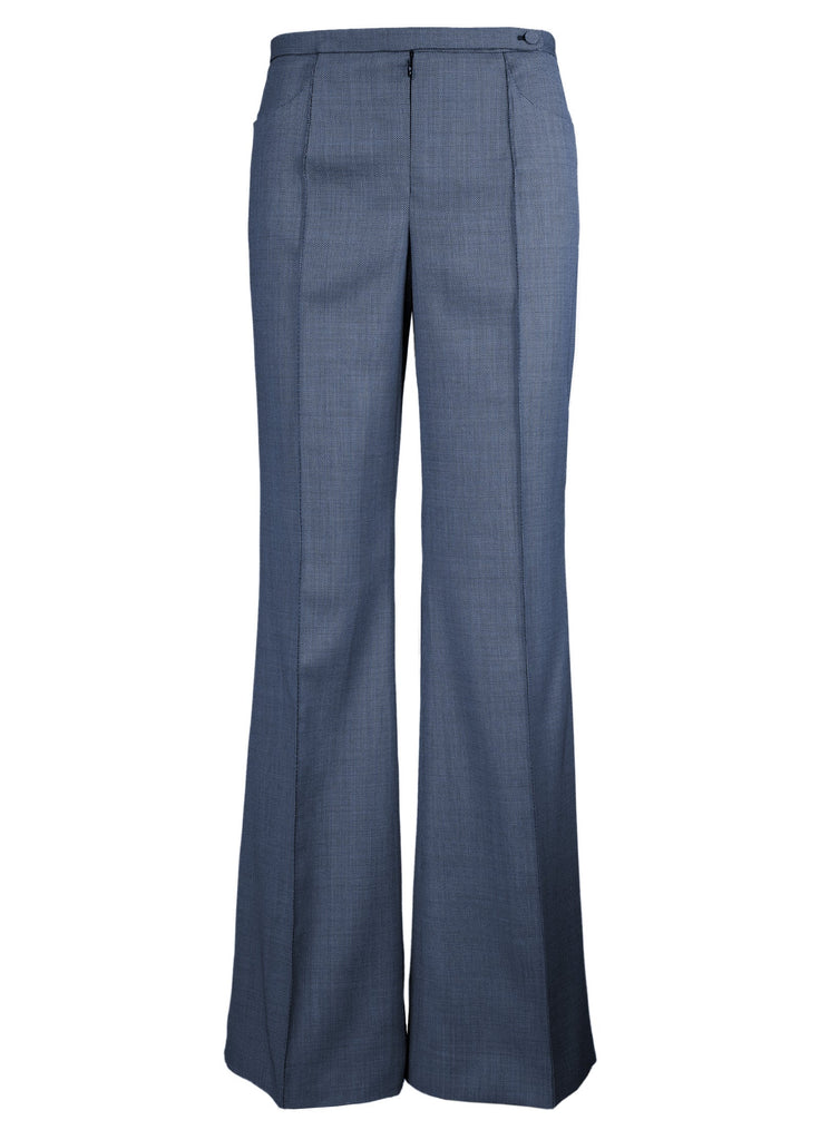 Women's wide leg wool trouser venetian blue